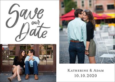 Script Photo Save The Date Card