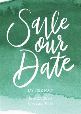 Watercolor Save The Date Card