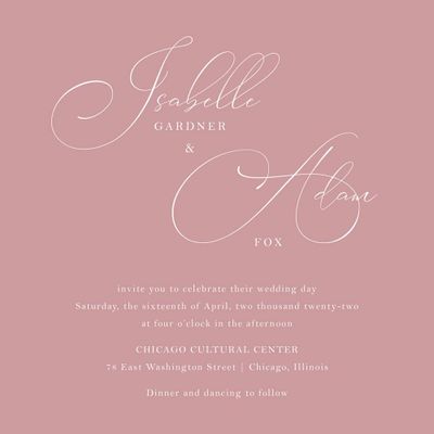 Chantilly Script Wedding Invitation