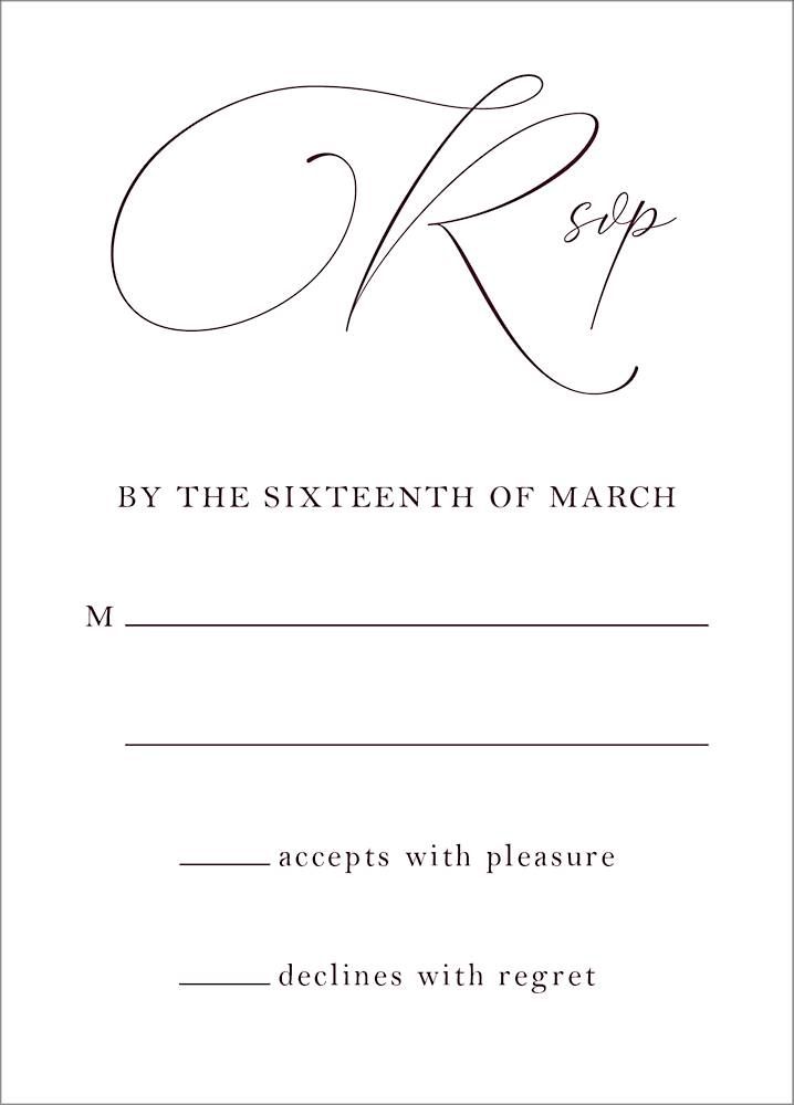 Chantilly Script Response Card