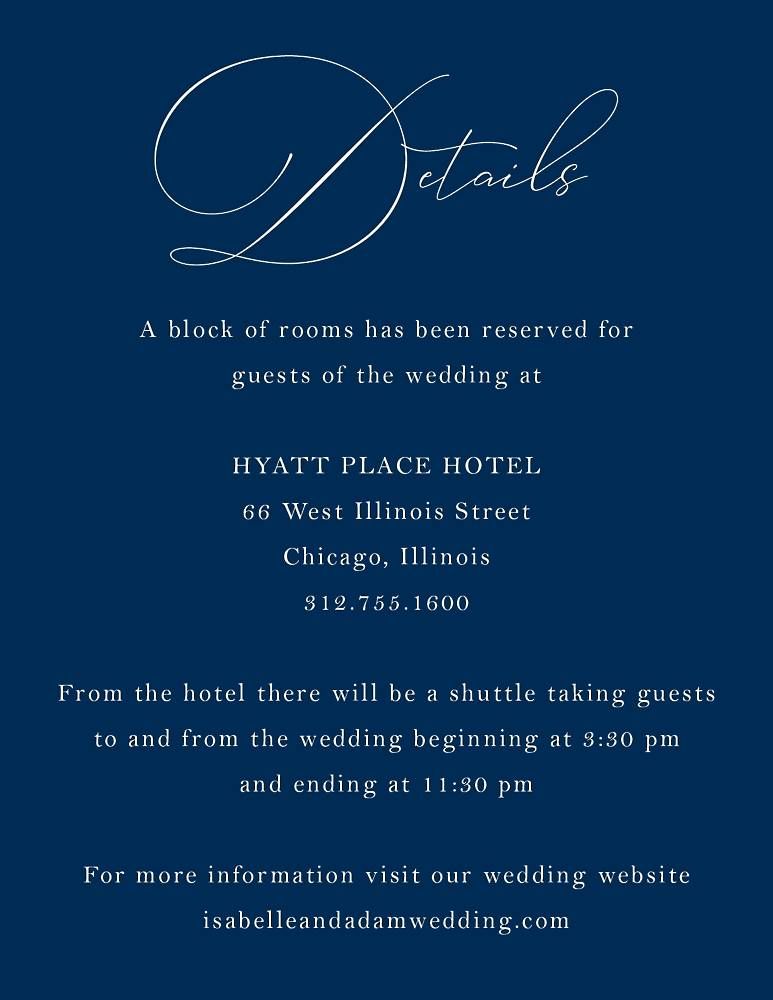 Chantilly Script Information Card