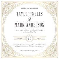 Golden Age Foil Stamped Wedding Invitation