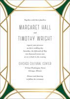 Faceted Gemstone Foil Stamped Wedding Invitation