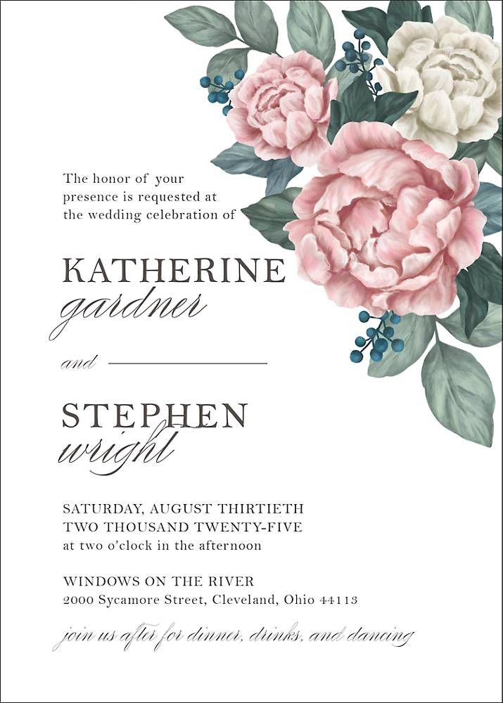 Lush Blooms Wedding Invitation