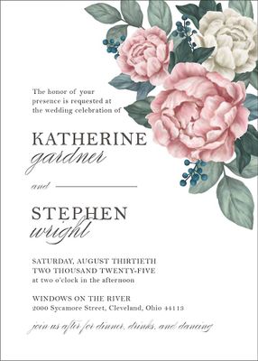 Lush Blooms Wedding Invitation