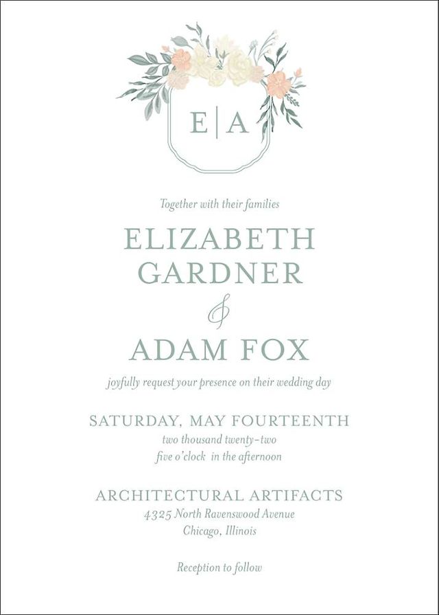 Egret Garden Wedding Invitation