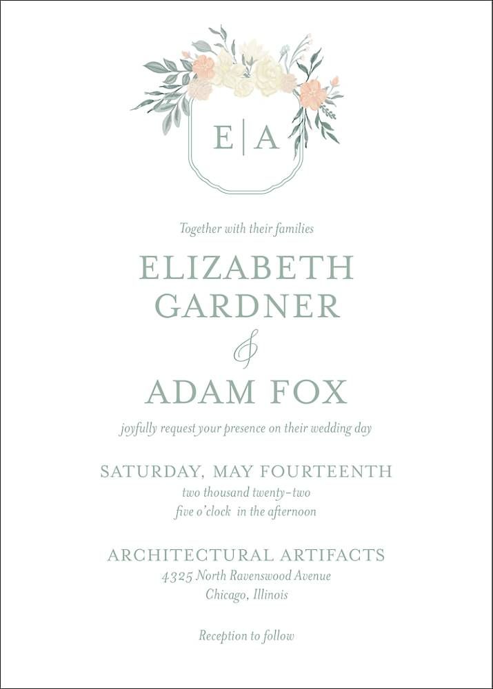 Garden Crest Wedding Invitation