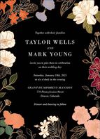 Etched Garden Blooms Foil Wedding Invitation