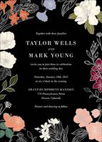 Etched Garden Blooms Foil Wedding Invitation