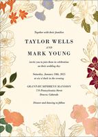 Etched Garden Blooms Foil Wedding Invitation