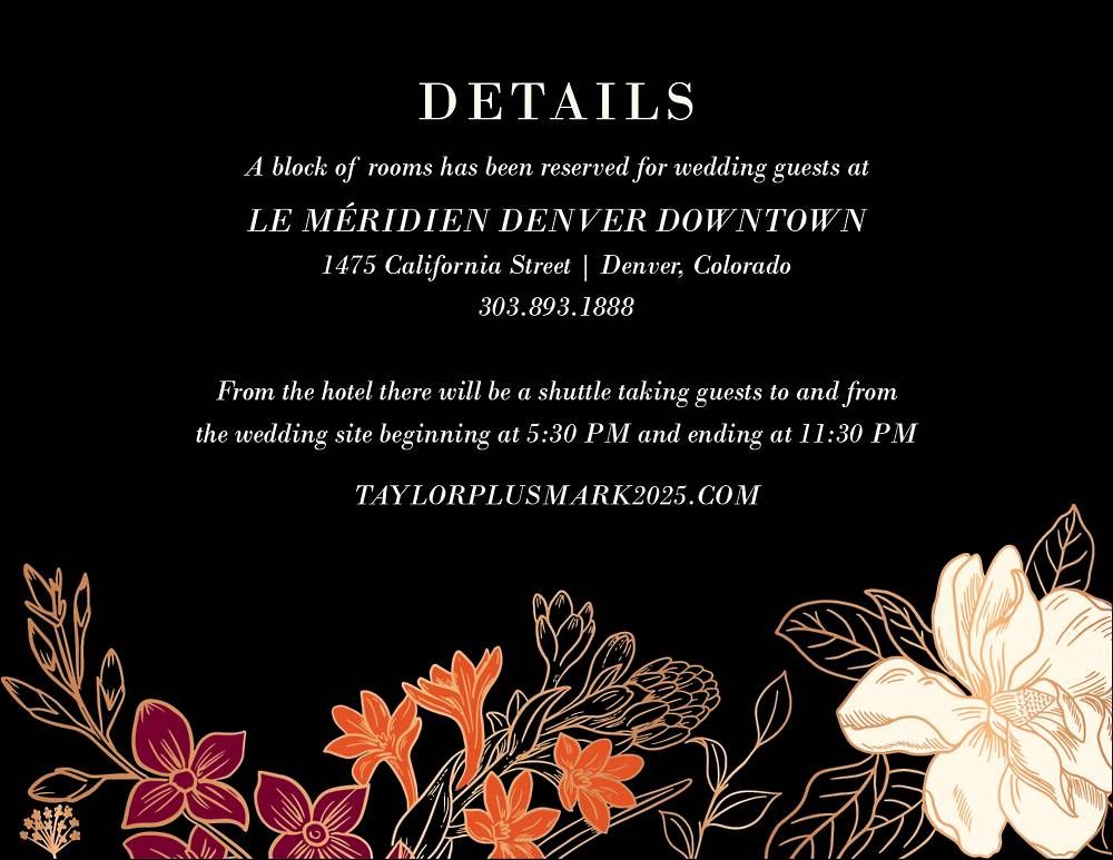 Etched Garden Blooms Foil Information Card