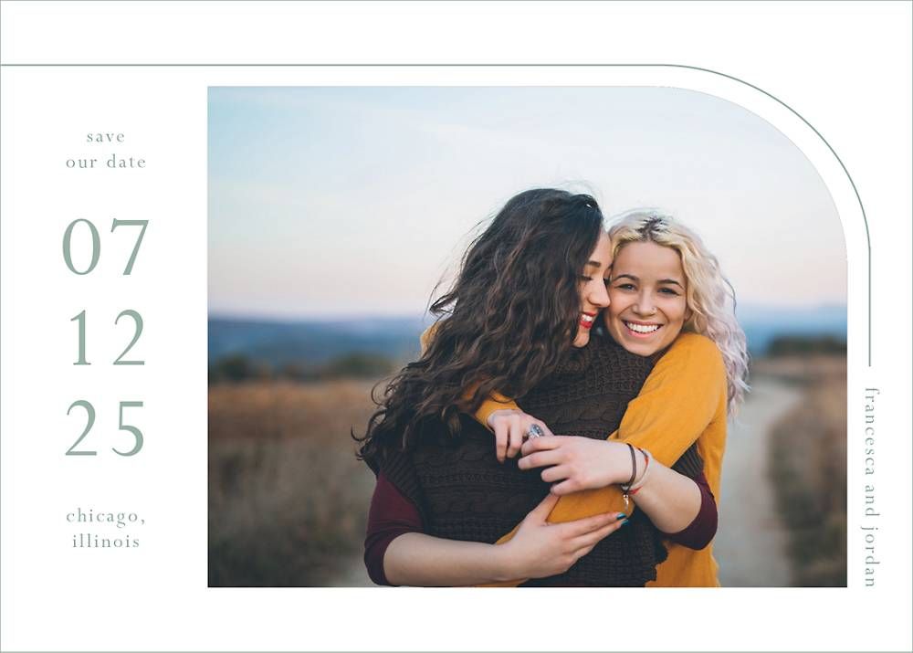 Horizontal Half Arch Save the Date Card