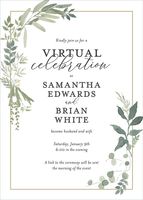 Verdant Wreath Wedding Announcement