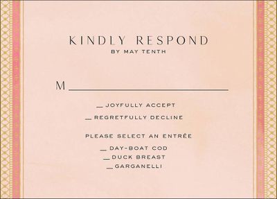 Golden Paisley Response Card