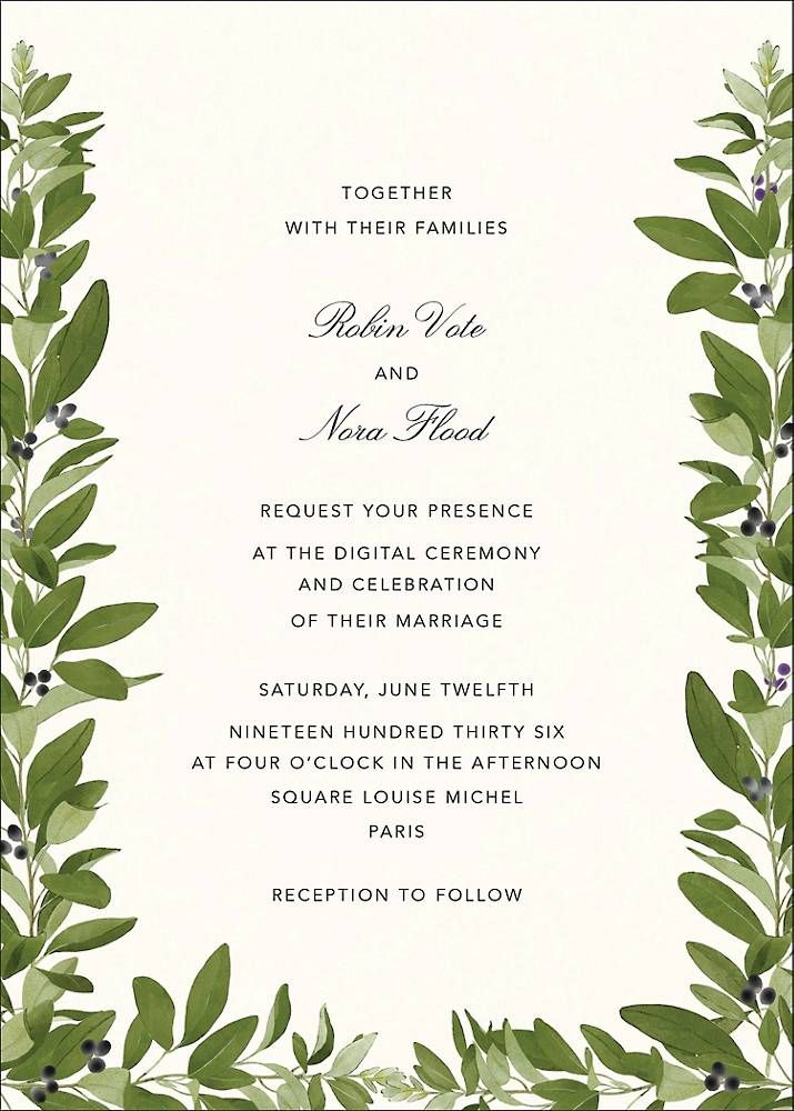 Lush Vines Wedding Invitation