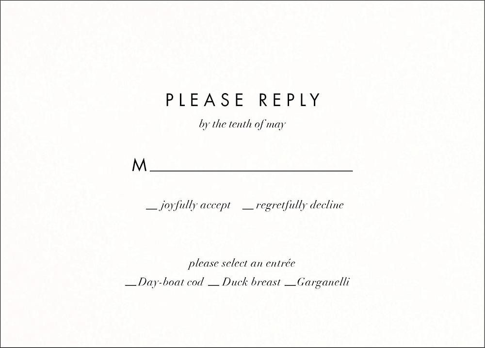 Orangerie Response Card