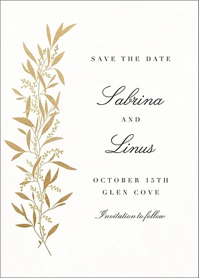 Untamed Grace Gold Save the Date Card