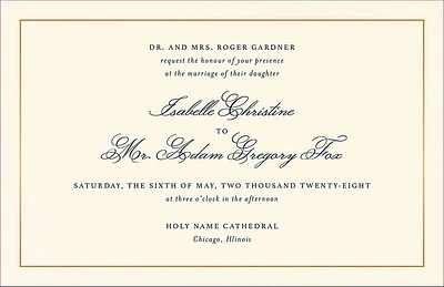 Simply Traditional Foil Wedding Invitation