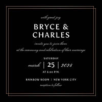 Duo Border Foil Wedding Invitation