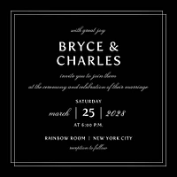 Duo Border Foil Wedding Invitation