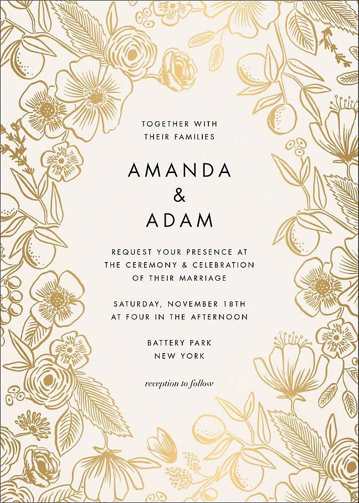 Colette Gold Wedding Invitation