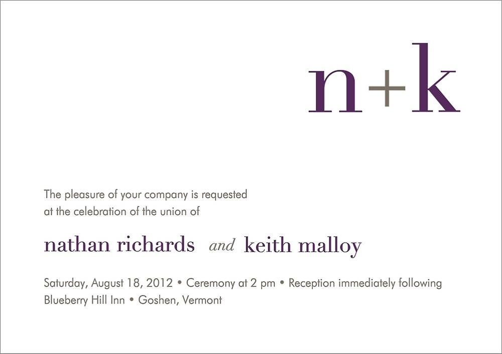 Initials Wedding Invitation