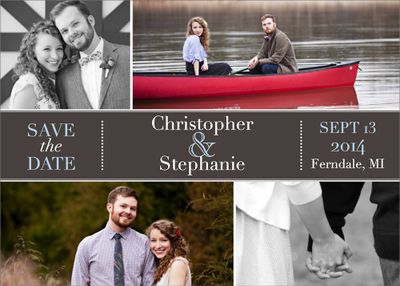 Bold Banner Multi Photo Save the Date Card