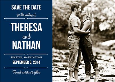 Playbill Photo Save the Date Card - Horizontal