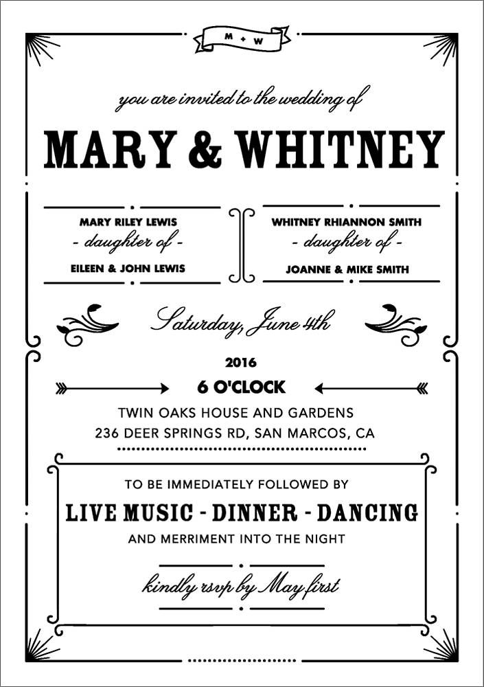 Bistro Wedding Invitation