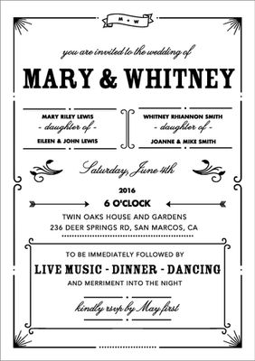 Bistro Wedding Invitation