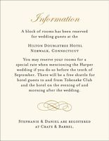 Beaded Border Wedding Information Card