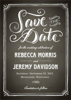 Chalkboard Border Save the Date Card