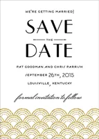 Glitter Gold Scallops Save the Date Card