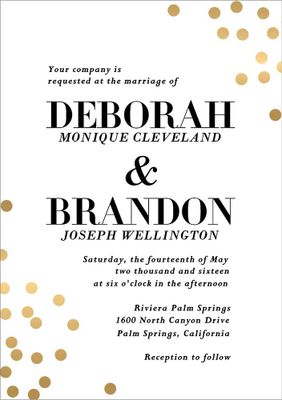 Confetti Wedding Invitation