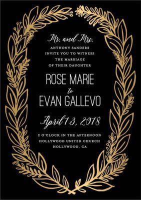 Le Jardin Black Wedding Invitation