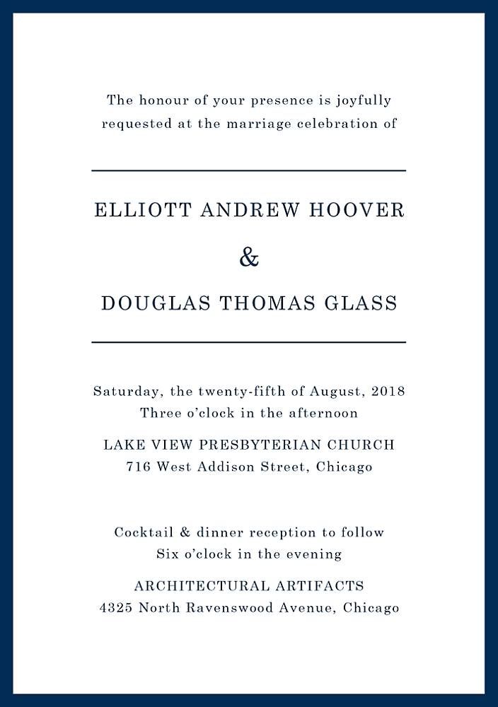 Hemingway Wedding Invitation