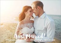 Brush Script Photo Wedding Announcement