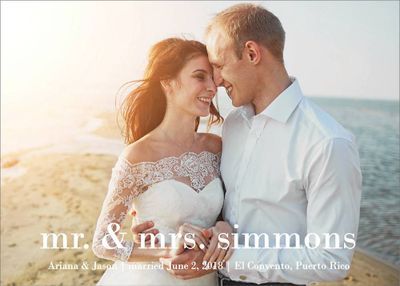 Lowercase Photo Wedding Announcement