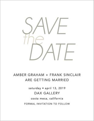 Modern Monogram Save the Date Card