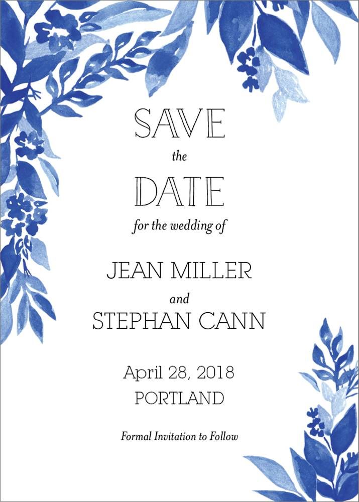 Indigo Trellis Save the Date Card