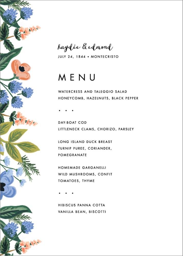 August Herbarium Menu