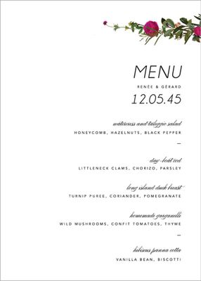 Belvoir Menu