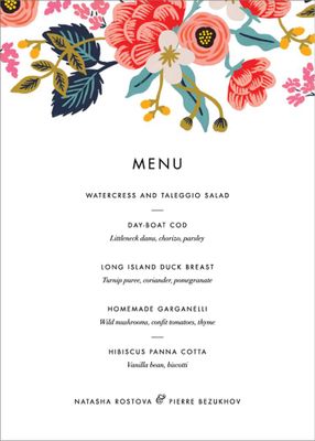 Birch Monarch Menu