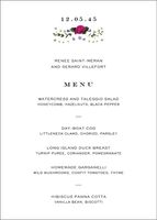 Damascena Menu