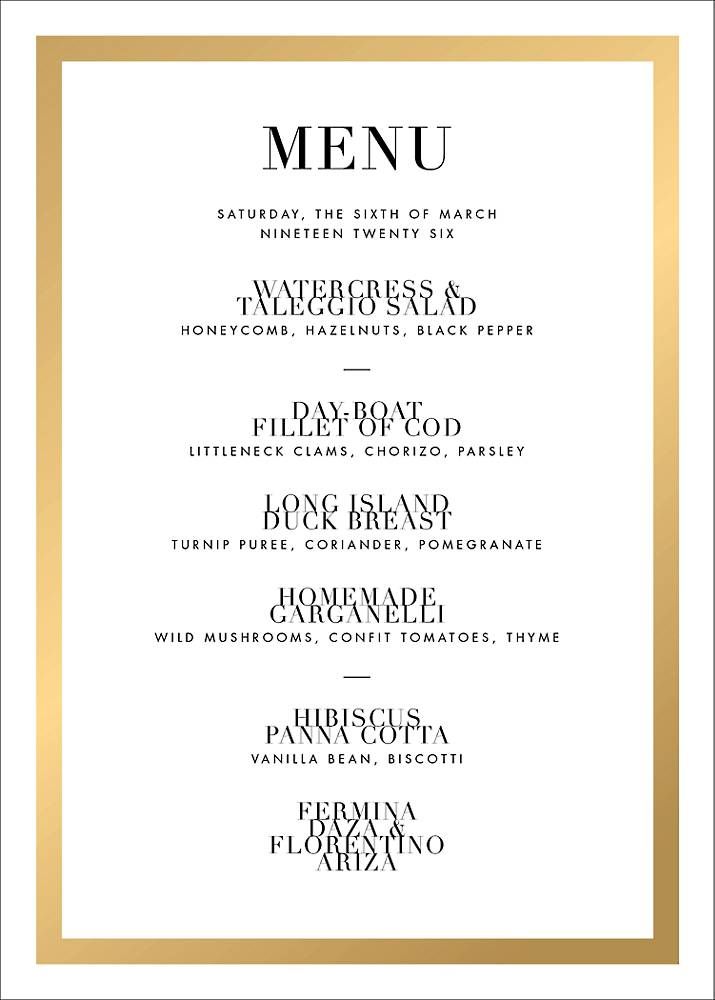 Editorial II Foil Menu