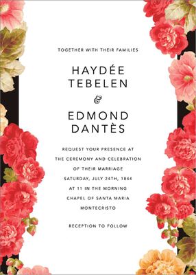 Garden Floral Ikat Wedding Invitation