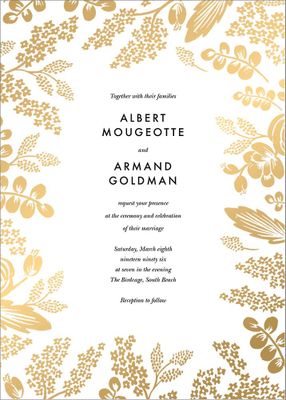 Heather and Lace Foil Wedding Invitation