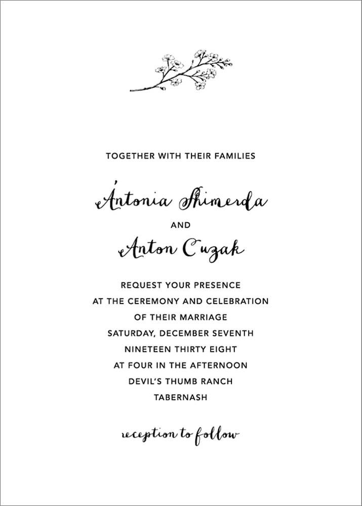 Ivory Plain Wedding Invitation