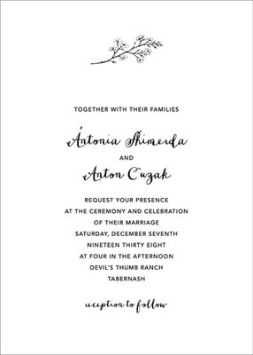 Ivory Plain Wedding Invitation