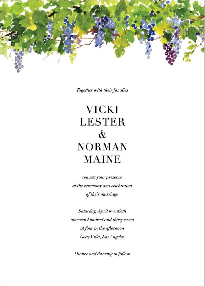 Napa Wedding Invitation